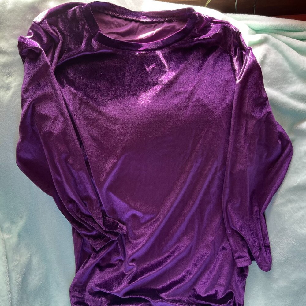 long sleeve purple top for casual wear